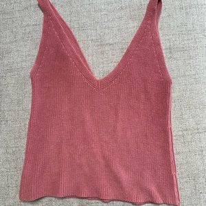 Pink Knitted Tank Top
